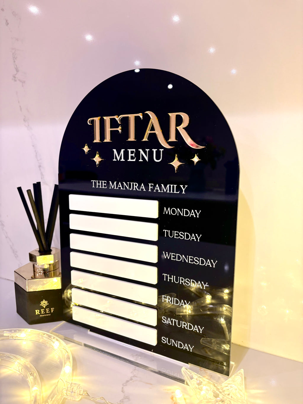 Ramadan Iftar Menu - Personalised A4 Arched Plaque