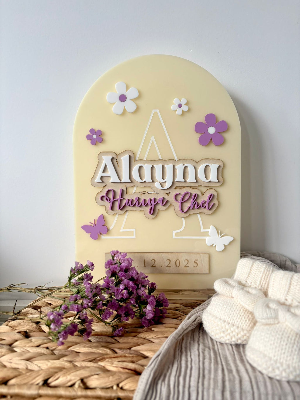 Baby Girl - Personalised A4 Arched Plaque