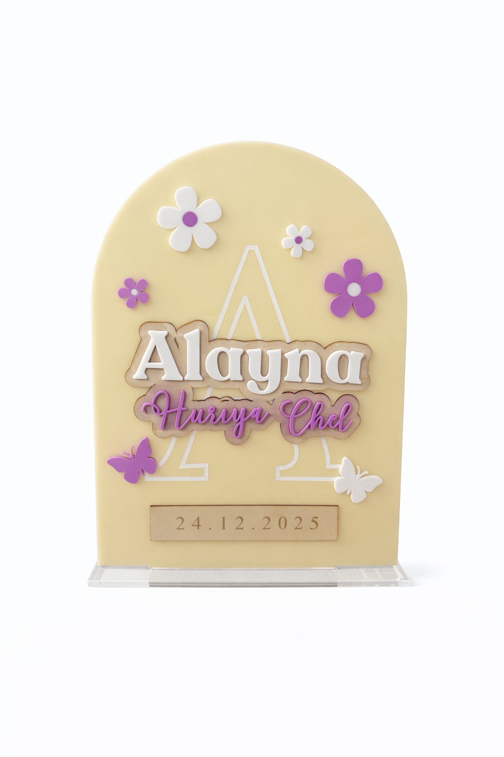 Baby Girl - Personalised A4 Arched Plaque