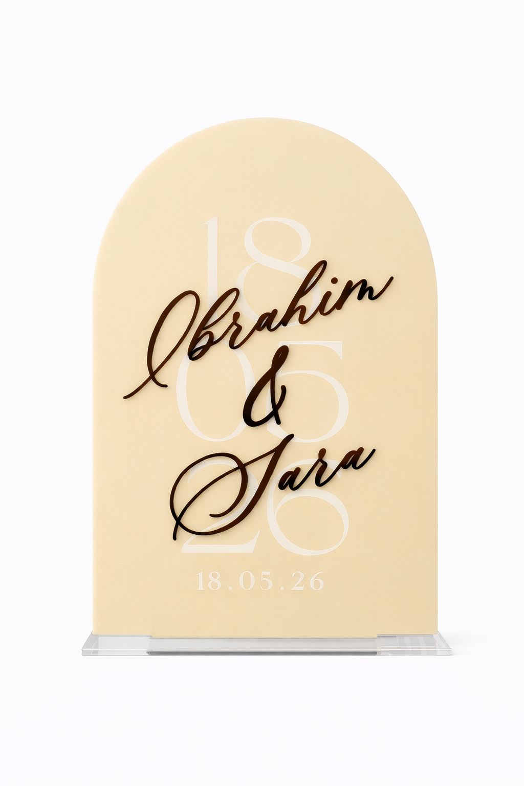 Name & Date - Personalised A4 Arched Plaque